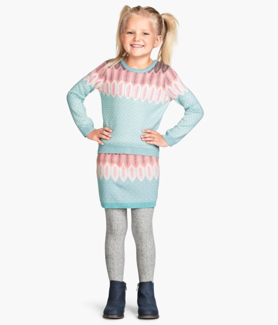 Jacquard-knit Skirt Set
