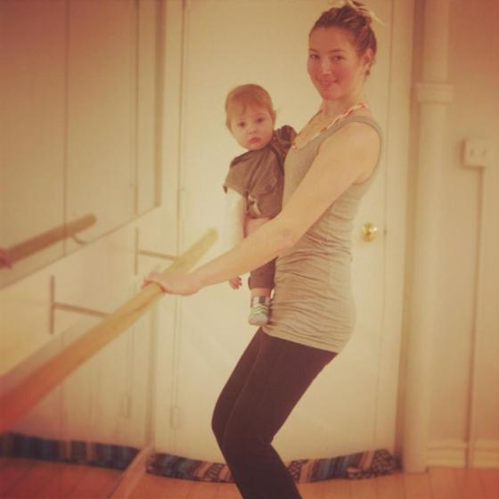 January 2014- Work in progress at Jessica's barre class with baby in tow 